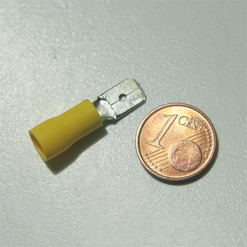 10 Flachsteckhülsen mit Abzweig gelb 6,3x0,8mm Kabelschuhe für 4,0-6,0mm² Buchse 