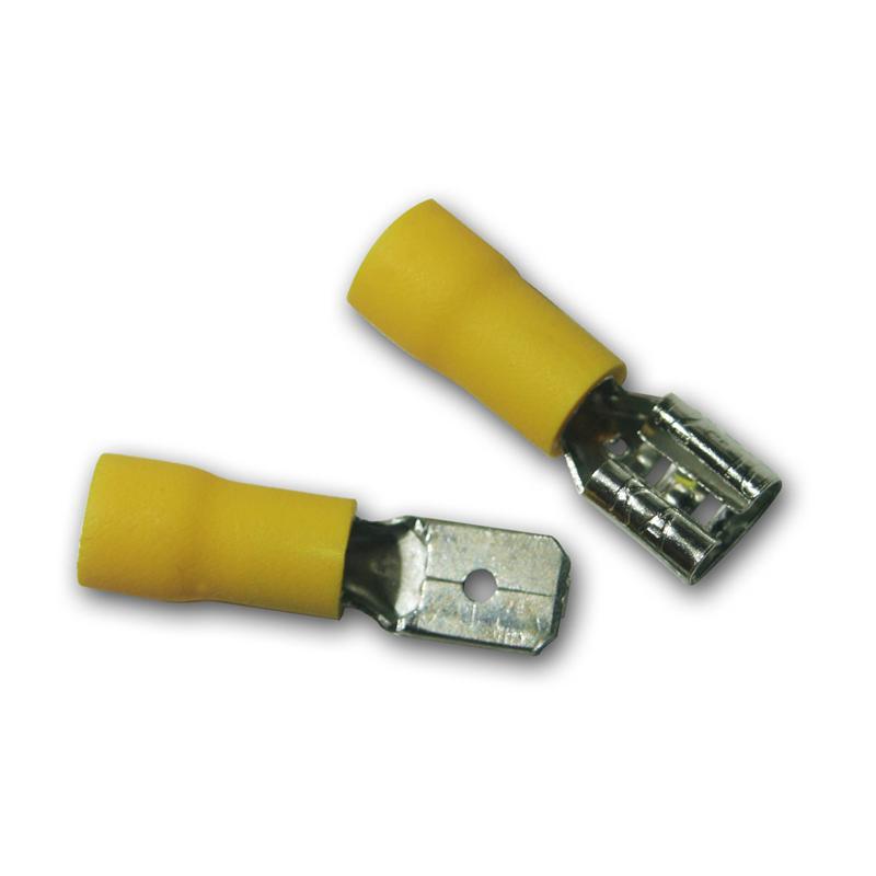 50 Stk Kabelverbinder 4-6 mm² Gelb PVC Steckverbinder Kabelschuhe KFZ Stecker 