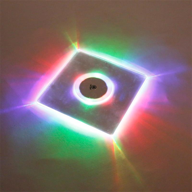 LED Untersetzer, 4er Pack  quadratisch, 3 RGB-Lichteffekte