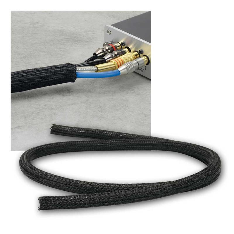 DOMAR® 3m Kabelschlauch selbstschließend & flexibel - Cable Sleeve für  optimales Kabelmanagement - Kabelkanal schwarz für Elektroinstallation -  Kabelkanal Schreibtisch: : Baumarkt