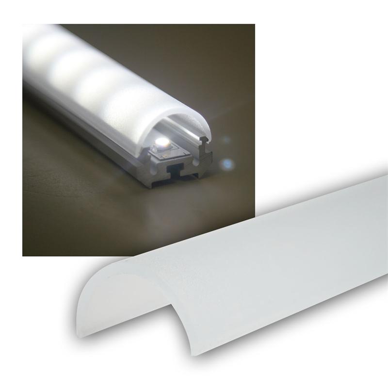 Cover for LED aluminum round corner profile, OPAL