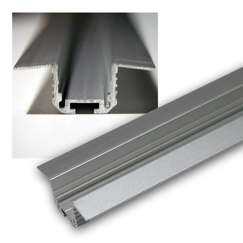 1m Flockprofil Aluminium Eckprofil Grau Beflockt für LED Streifen Band Strip P3F 