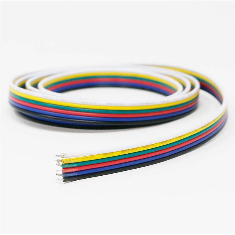 Flachbandkabel 6-polig, 1m  für RGB+CCT-Strip, zum Auflöten
