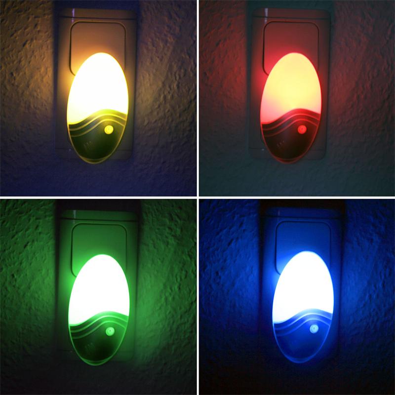 Sensor-Nachtlicht mit 1W LED RGB Farbwechsel MULTICOLOR Schlummerlicht 