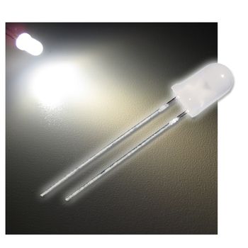 20 LED diffus warm weiß 5mm 70° Leuchtdioden + R zB 12V  